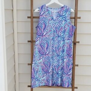Floral Sleeveless Dress - Blue and Purple